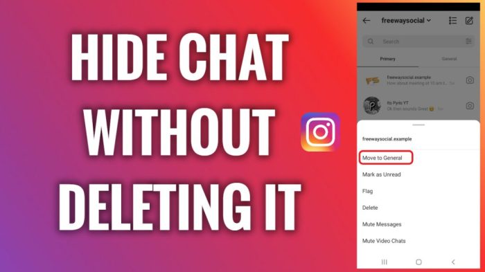 Cara menyembunyikan chat instagram