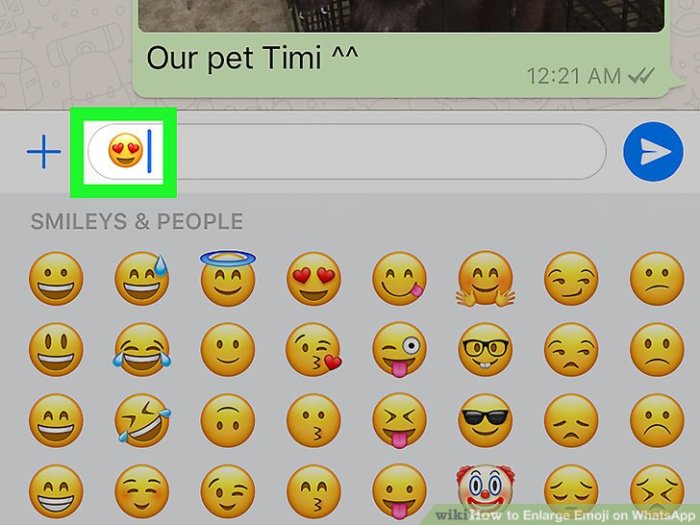 Cara membesarkan emoji di whatsapp
