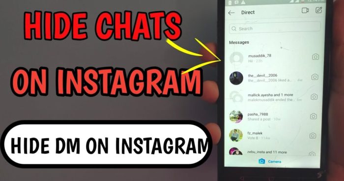 Cara menyembunyikan chat di instagram