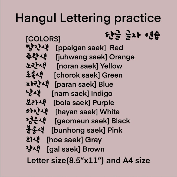 Cara membuat tulisan korea