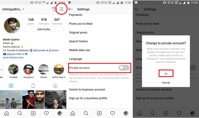 Cara membuka private instagram