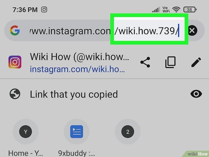 Cara mengambil link instagram
